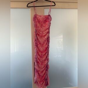 Pink ruched dress